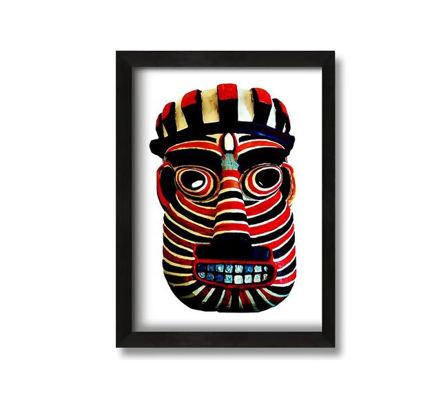 Tribal Mask Red - Picture Frame Graphic Art on Canvas Latitude Vive Size: 84cm H x 60cm W x 10cm D on Productcaster.