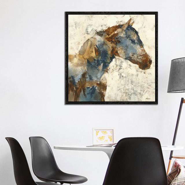 Horse Portrait by Scott Brems - Gallery-Wrapped Canvas Giclée on Canvas August Grove Size: 93.98cm H x 93.98cm W x 3.81cm D, Format: Black Floater Fra on Productcaster.