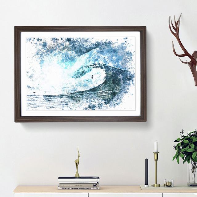 Surfing the Wave in Abstract - Picture Frame Painting Print East Urban Home Frame Option: Walnut Framed, Size: 48cm H x 65cm W x 2cm D on Productcaster.