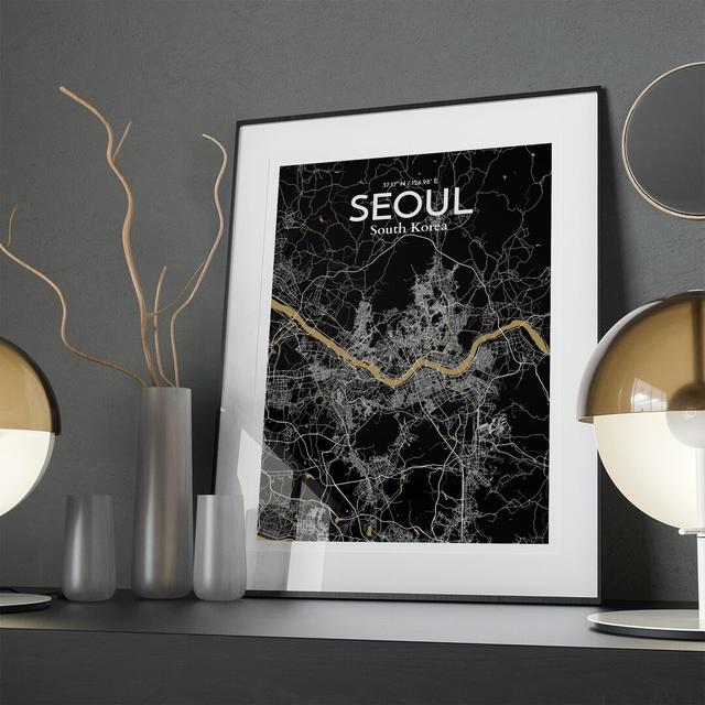 Seoul City Map In Luxe - No Frame Print Borough Wharf Size: 27.6cm H x 19.7cm W x 0.05cm D on Productcaster.