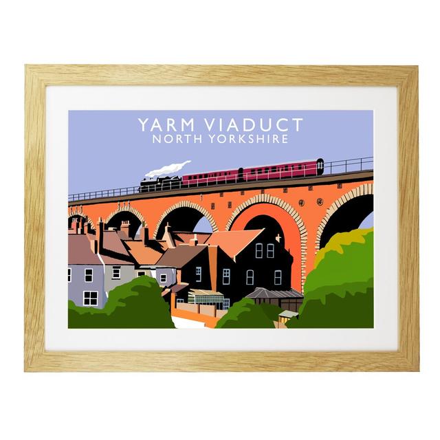 'Yarm Viaduct 2' by Richard O'Neil - Print East Urban Home Format: Oak Wood Frame, Size: 33.5 cm H x 43.5 cm W x 2.2 cm D on Productcaster.