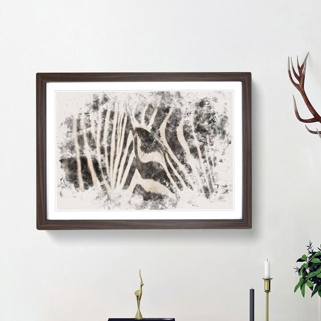 Eye Of The Zebra - Single Picture Frame Painting on MDF East Urban Home Frame Option: Walnut Framed, Size: 62cm H x 87cm W x 2cm D on Productcaster.