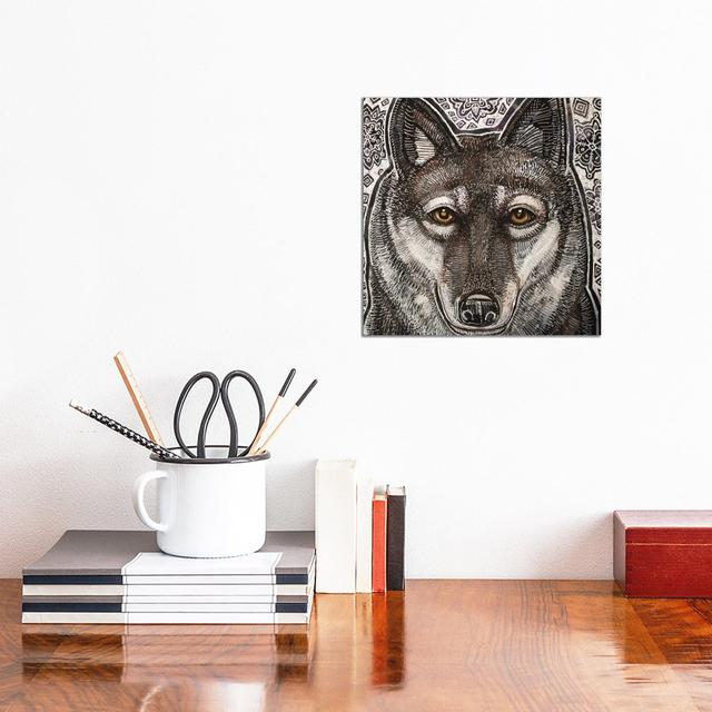 Winter Wolf by Lynnette Shelley - Wrapped Canvas Print Alpen Home Size: 30.48cm H x 30.48cm W x 1.91cm D on Productcaster.