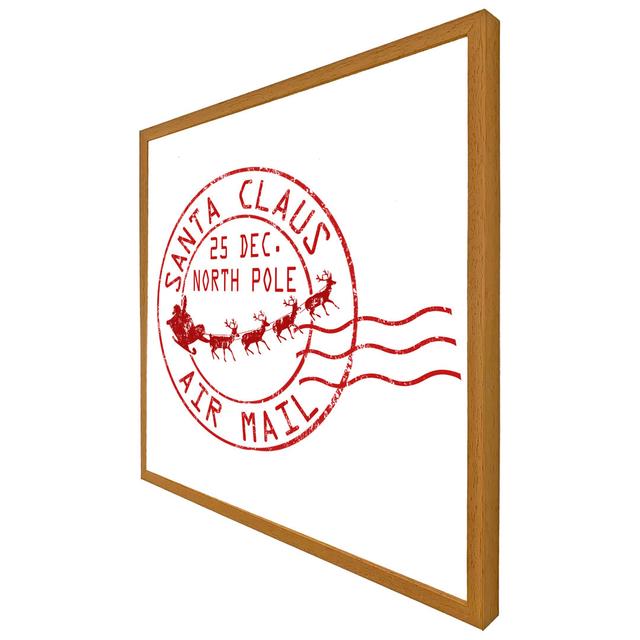 Fino Santa Claus Air Mail - Single Picture Frame Art Prints The Seasonal Aisle Size: 41cm H x 41cm W x 4cm D, Frame Colour: Oak on Productcaster.