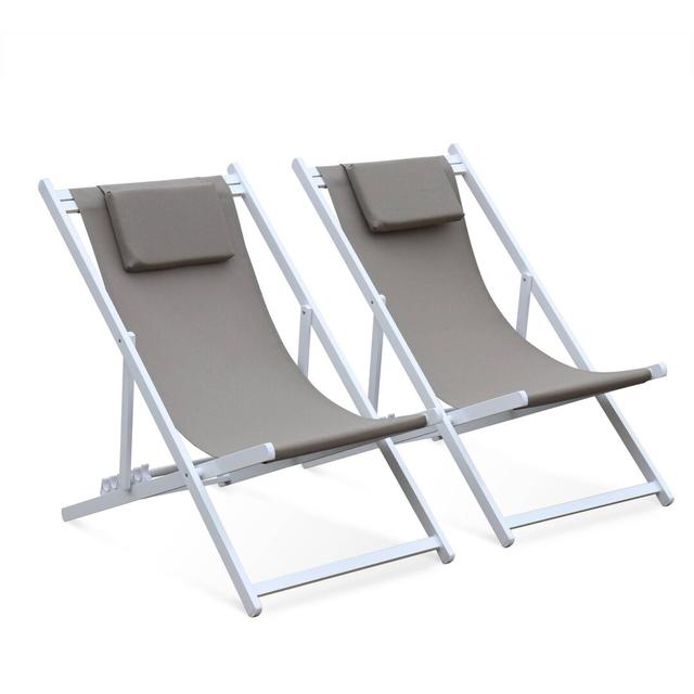 Dalrymple Folding Deck Chair (Set of 2) Dakota Fields Colour: Grey/Anthracite on Productcaster.