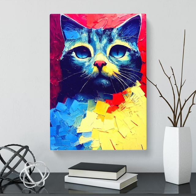 CAN-V0523-406X Cat Palette Knife Vol.1 - Wrapped Canvas Print Marlow Home Co. Size: 50cm H x 35cm W x 3cm D on Productcaster.