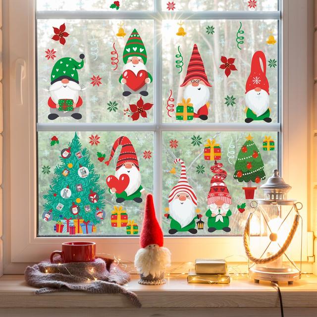 Christmas Gnomes Around the Tree Window Decal The Seasonal Aisle on Productcaster.