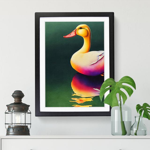 Watercolour Duck Vol.1 - Picture Frame Print Big Box Art Size: 46cm H x 34cm W x 2cm D, Frame Colour: Walnut on Productcaster.