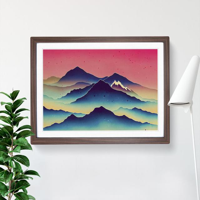 Ravishing Mountains - Single Picture Frame Painting Alpen Home Size: 46cm H x 64cm W x 2cm D, Frame Colour: Walnut Framed on Productcaster.