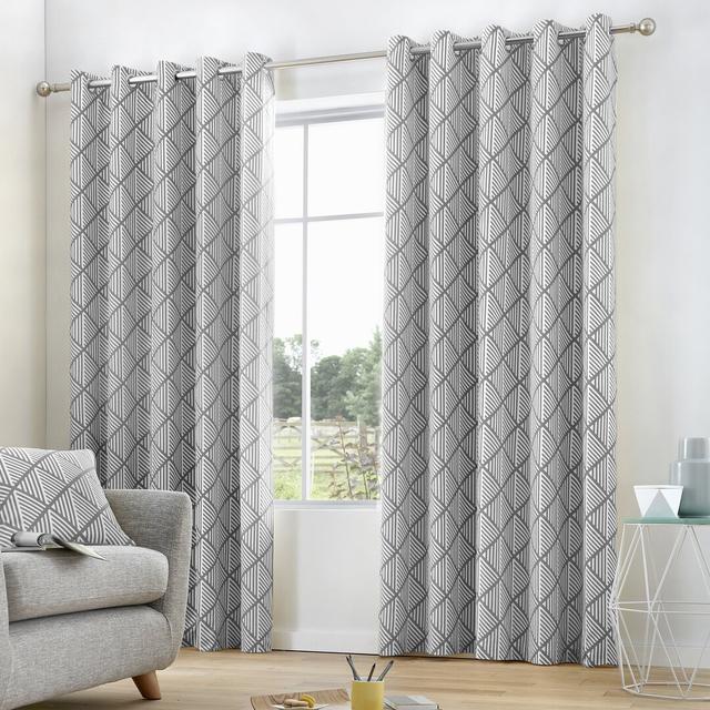 Brooklyn Eyelet Room Darkening Curtains (Set of 2) Fusion Panel Size: 229 W x 183 D cm, Colour: Grey on Productcaster.