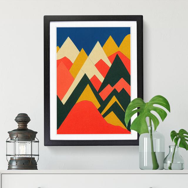 Mountain Abstract Vol.1 - Picture Frame Print Big Box Art Size: 64cm H x 46cm W x 2cm D, Format: Walnut on Productcaster.