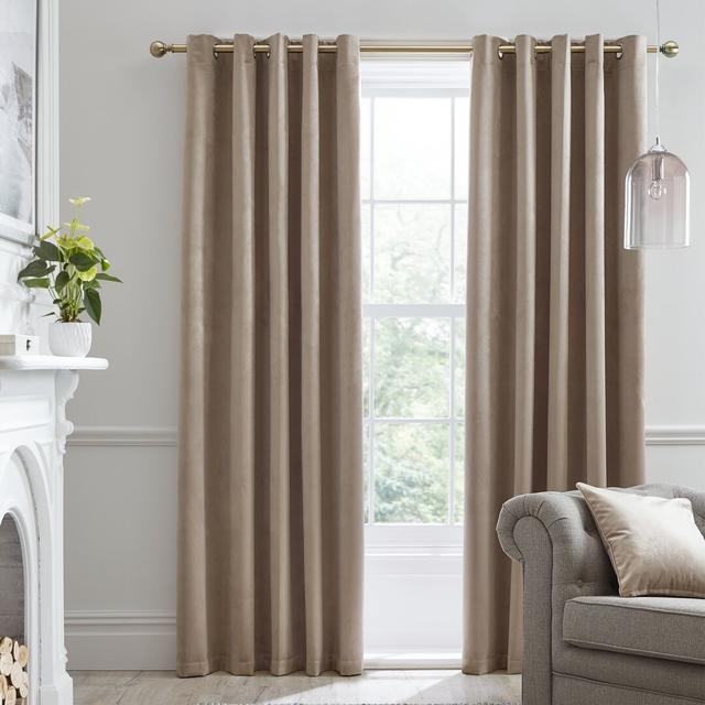 Montrose Eyelet Blackout Curtains (Set of 2) Laurence Llewelyn-Bowen Panel Size: 117cm W x 137cm D, Colour: Linen on Productcaster.