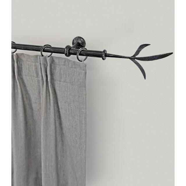 Jenice Curtain Single Pole and Hardware Set Symple Stuff Finish: Black, Size: 5cm H x 340cm W x 8cm D on Productcaster.