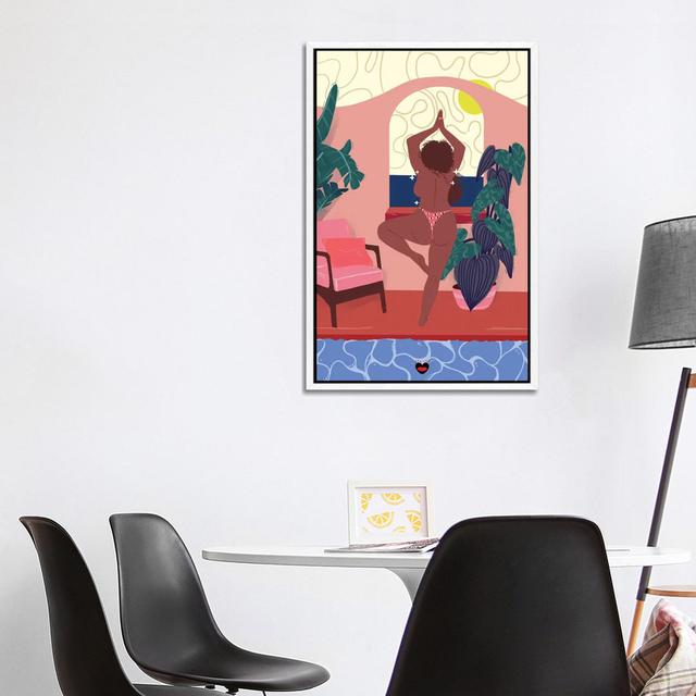 Yoga von Mlle Belamour - Galerie-umwickelte Leinwand Giclée auf Leinwand Lark Manor Format: Weiß gerahmt, Größe: 101,06 cm H x 66,04 cm B x 3,81 cm T on Productcaster.