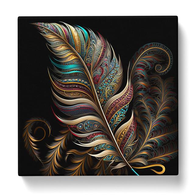 Feather Paisley Art - Print Latitude Vive Size: 35cm H x 35cm W x 3cm D on Productcaster.