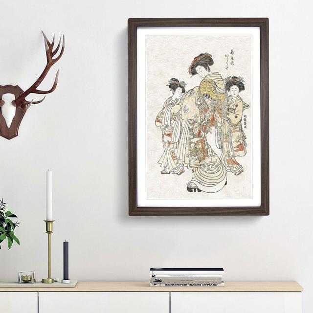 Courtesan Karauta by Isoda Koryusai - Picture Frame Painting Print East Urban Home Frame Option: Walnut Framed, Size: 48cm H x 36cm W x 2cm D on Productcaster.