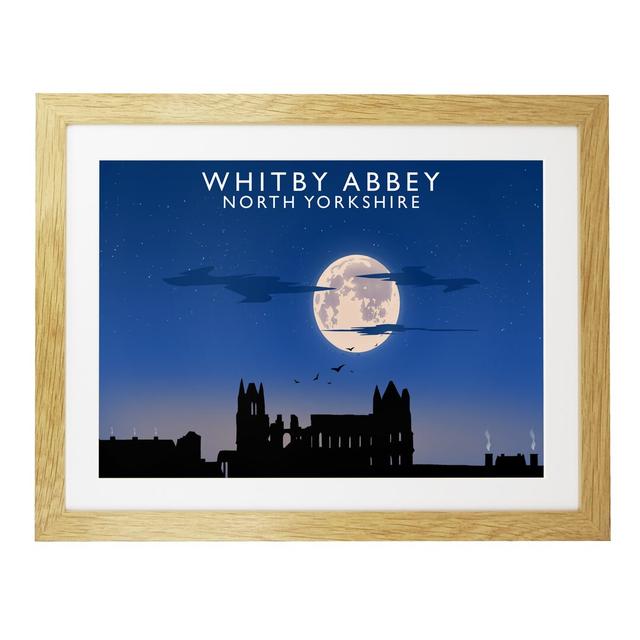 Whitby Abbey (Night) by Richard O'Neil - Print East Urban Home Format: Oak Wood Frame, Size: 33.5 cm H x 43.5 cm W x 2.2 cm D on Productcaster.