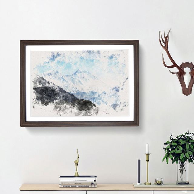 Mount Everest in Tibet & Nepal - Picture Frame Graphic Art Print East Urban Home Size: 45cm H x 63cm W x 2cm D, Frame Option: Walnut Framed on Productcaster.