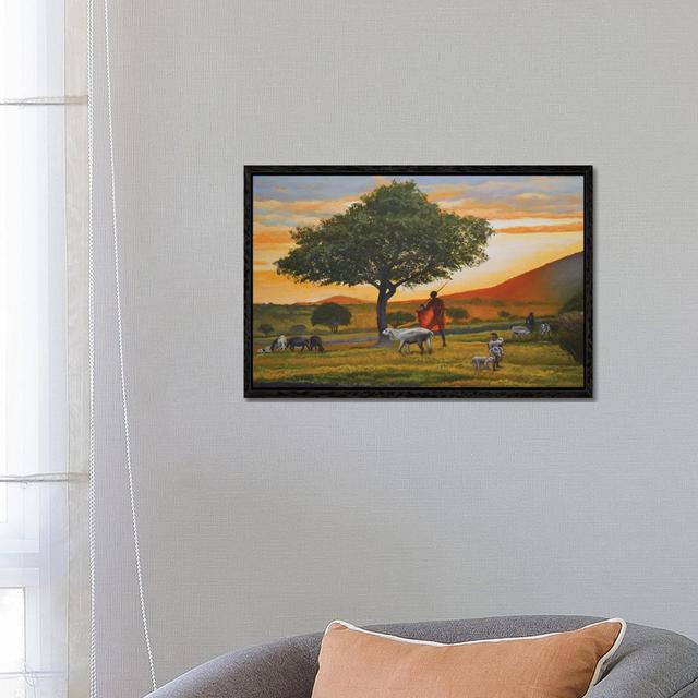 Shepherds by Evgeniya Roslik - Gallery-Wrapped Canvas Giclée on Canvas Gracie Oaks Size: 45.72" H x 66.04" W x 3.81" D, Format: Black Floater Frame on Productcaster.