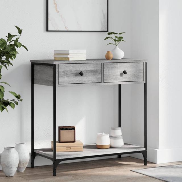 Vidaxl Console Table Grey Sonoma 100X34.5X75 Cm Engineered Wood LoftDesigns Farbe der Tischplatte: Grau/Sonoma, Größe: 75 cm H x 75 cm B x 34,5 cm T on Productcaster.