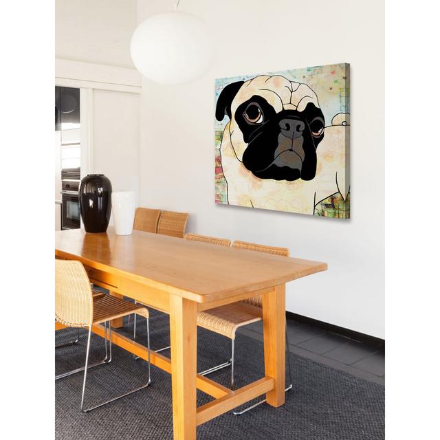 Leinwandbild „Pug Mug“ von Stephanie Gerace, Grafikdruck East Urban Home Größe: 122 cm H x 122 cm B x 3,81 cm T on Productcaster.