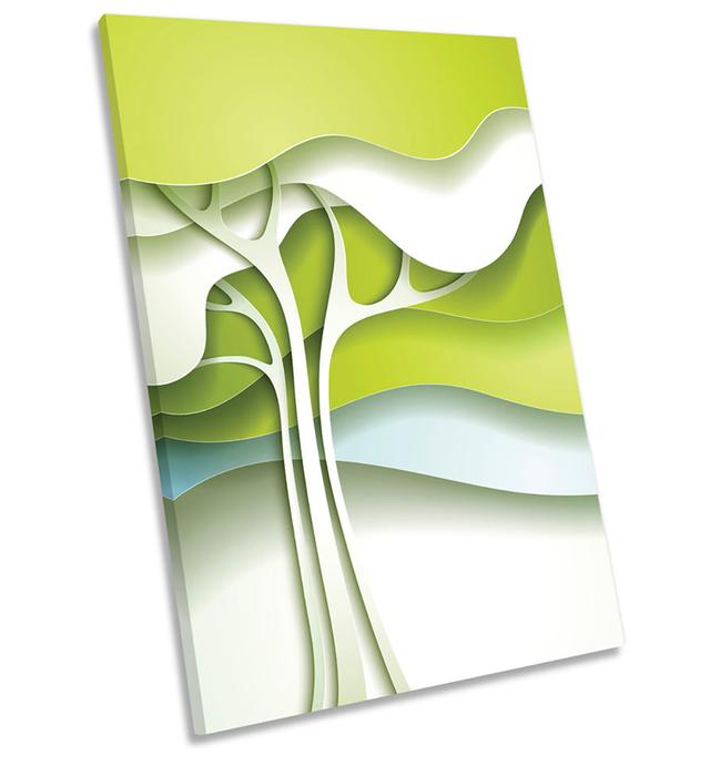 Abstract Floral Tree - Wrapped Canvas Painting Marlow Home Co. Size: 76.2cm H x 50.8cm W x 2cm D on Productcaster.