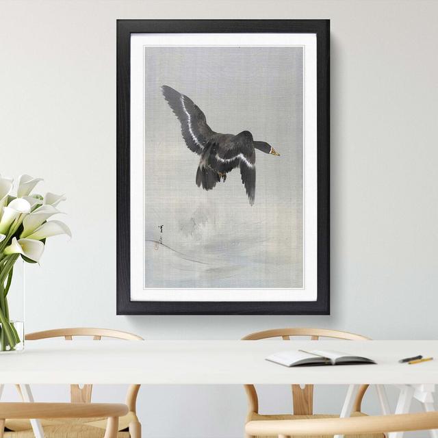 Flying Goose by Watanabe Seitei - Picture Frame Art Print East Urban Home Size: 76cm H x 50cm W x 2cm D, Frame Option: Black on Productcaster.