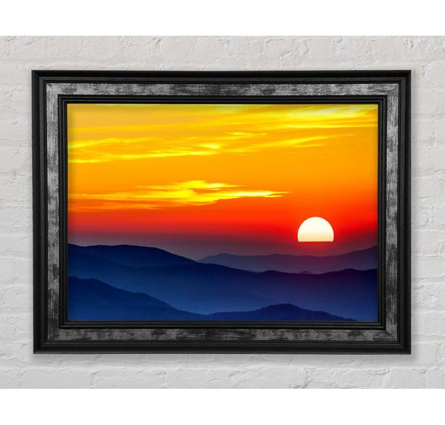 Blue Misty Mountain Sun 1 - Print Bright Star Size: 84.1cm H x 142.2cm W x 8cm D on Productcaster.