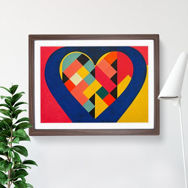 Modern Love He Abstract - Picture Frame Graphic Art George Oliver Size: 25cm H x 34cm W x 2cm D, Frame Colour: Walnut on Productcaster.