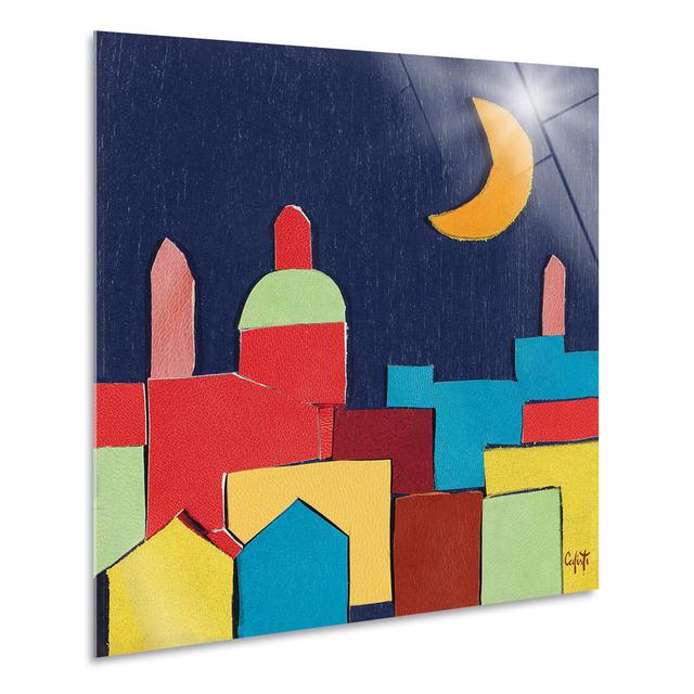 Stefano Calisti-Landscape with Moon-Horizontal Ivy Bronx Size: 100cm H x 100cm W, Format: Plastic/Acrylic on Productcaster.