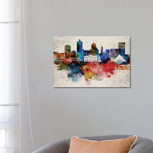 Memphis Abstract Skyline by WallDecorAddict - Wrapped Canvas Art Prints Latitude Run Size: 45.72cm H x 66.04cm W x 1.905cm D on Productcaster.