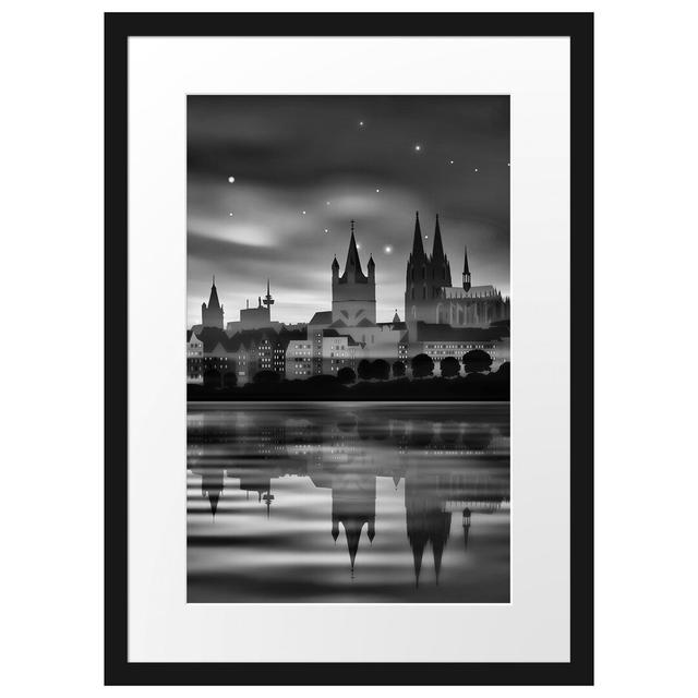 Gerahmtes Poster Polarlichter Skyline Köln East Urban Home Größe: 55 cm H x 40 cm B on Productcaster.