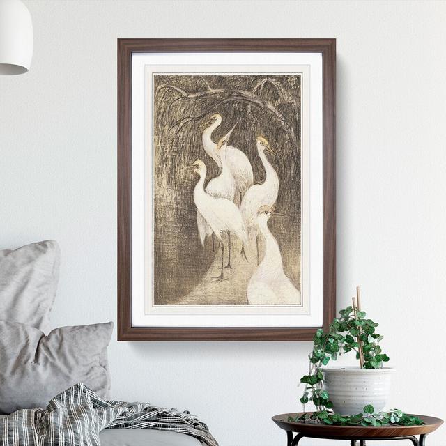 Six Cranes by Theo Van Hoytema - Picture Frame Painting East Urban Home Frame Option: Walnut Framed, Size: 65cm H x 48cm W x 2cm D on Productcaster.