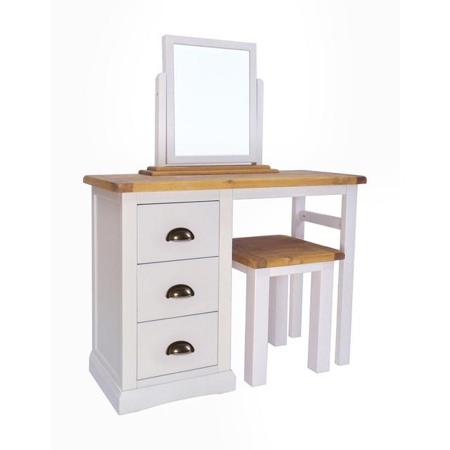 Beacsfield Dressing Table with Mirror Brambly Cottage Colour: Brown/White/Antique Brass on Productcaster.