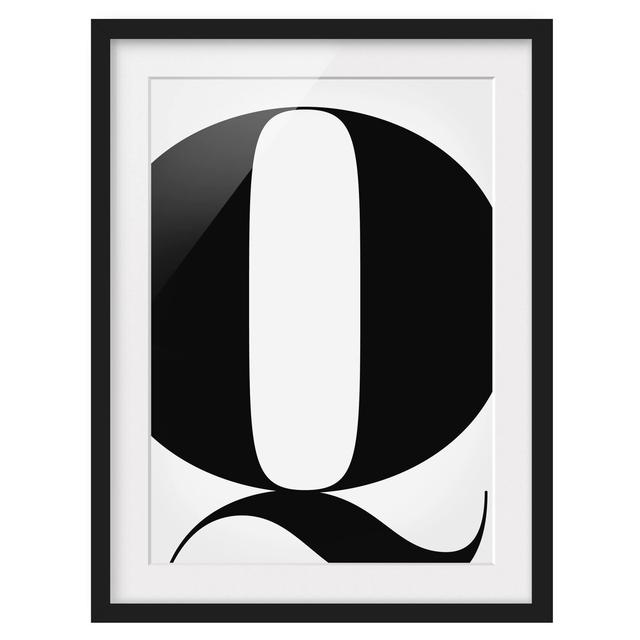 Antiqua Letter Q Framed Print East Urban Home Frame Options: Matt black, Size: 100 cm H x 70 cm W on Productcaster.