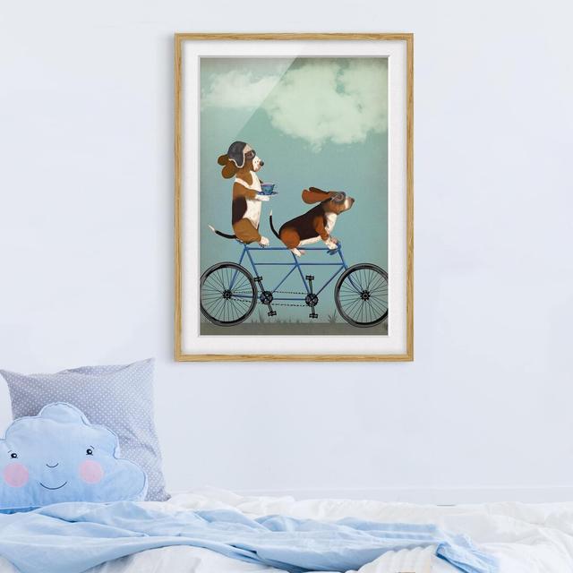 Picture With Frame - Bike Tour - Bassets Tandem - Portrait 4:3 Maturi Frame Option: Brown, Size: 40cm H x 30cm W x 2cm D on Productcaster.