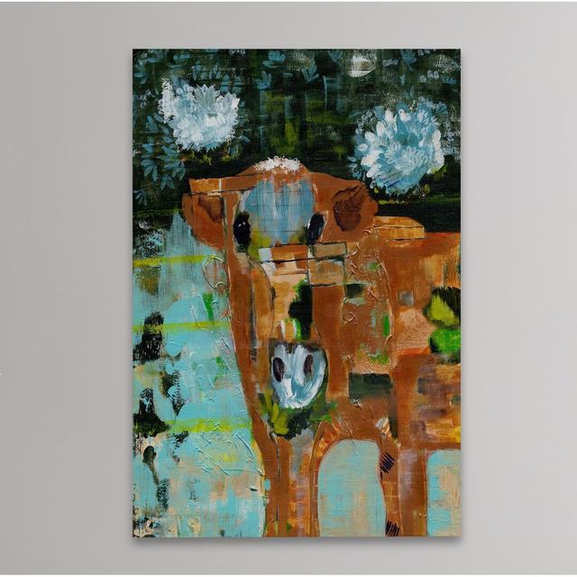 Hip Country Cow by Tara Daavettila - Wrapped Canvas Art Print East Urban Home Size: 91cm H x 61cm W x 3.81cm D on Productcaster.