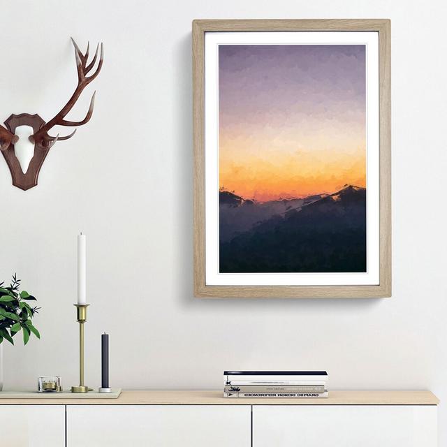 Sunrise in Vigolo Vattaro Italy in Abstract - Picture Frame Graphic Art Print East Urban Home Frame Option: Oak Framed, Size: 48cm H x 36cm W x 2cm D on Productcaster.