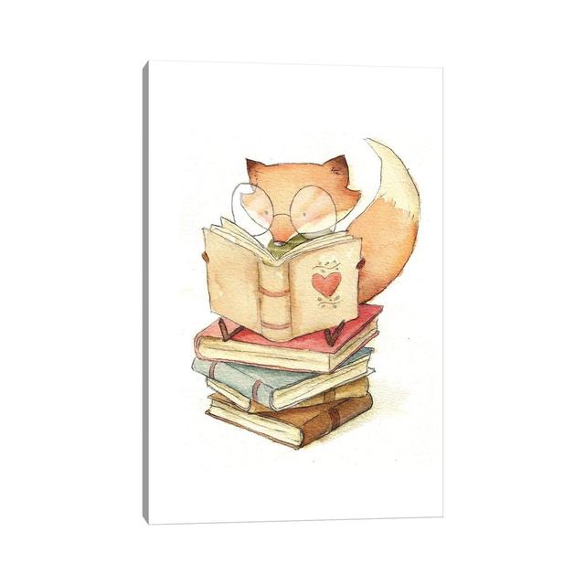 Book Lover by Mike Koubou - Wrapped Canvas Gallery-Wrapped Canvas Giclée Harriet Bee Size: 101.6cm H x 66.04cm W x 3.81cm D on Productcaster.