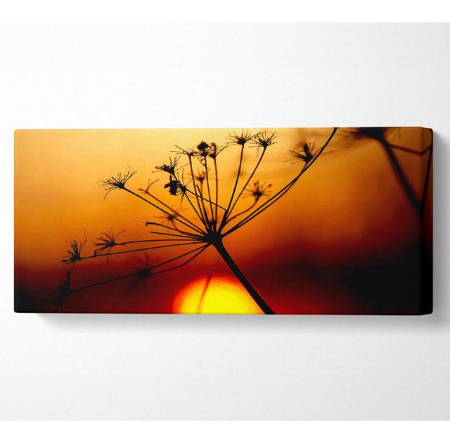 Sunset Through The Reeds - Print Ebern Designs Size: 40.6cm H x 101.6cm W x 10cm D on Productcaster.