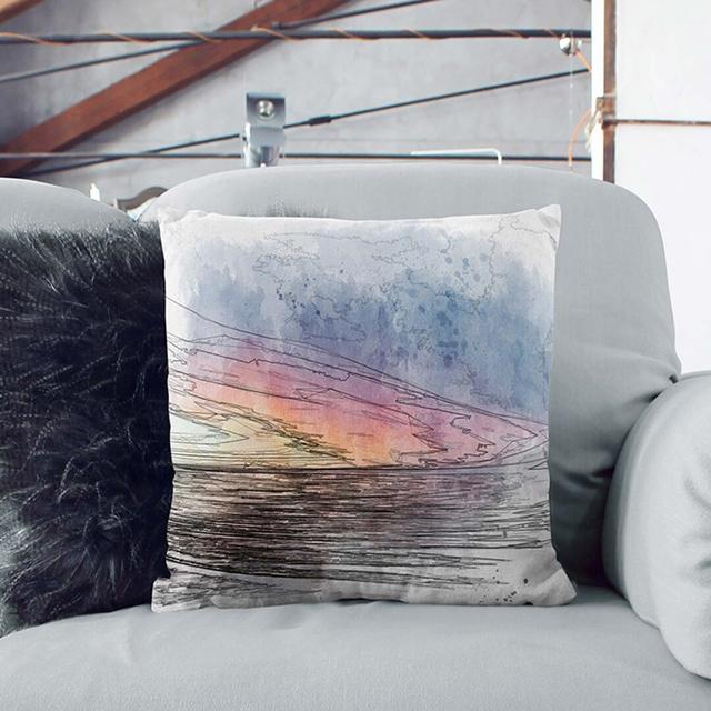 California Sunset Cushion with Filling East Urban Home Size: 40cm H x 40cm W x 15cm D, Backing Colour: White on Productcaster.