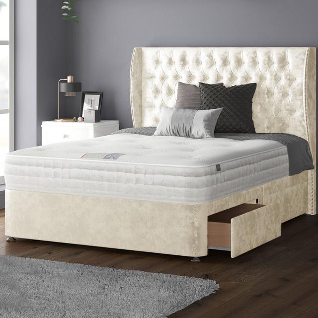 Mandalay Divan Bed Set Rosdorf Park Colour: Cream, Size: Super King (6') on Productcaster.