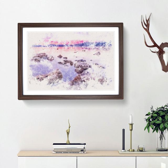 Sunset over Lake Tahoe - Picture Frame Graphic Art Print East Urban Home Frame Option: Walnut Framed, Size: 45cm H x 63cm W x 2cm D on Productcaster.