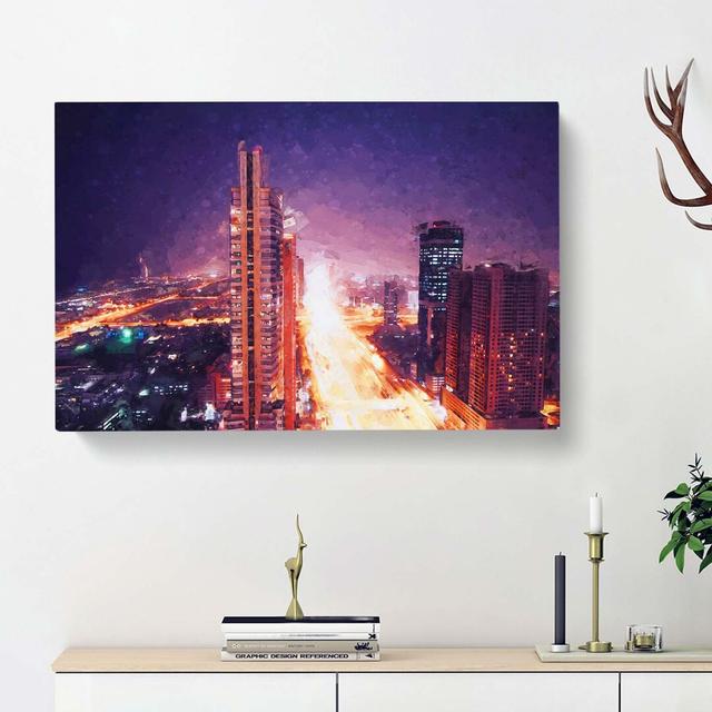 Lights of Dubai in Abstract - Wrapped Canvas Graphic Art Print East Urban Home Size: 60cm H x 91cm W x 3cm D on Productcaster.