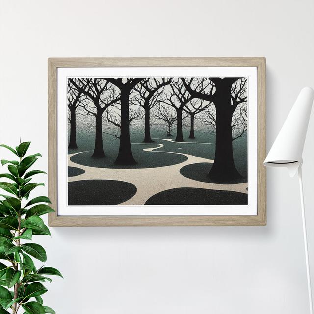 Flawless Tree Forest - Single Picture Frame Print 17 Stories Size: 34cm H x 46cm W x 2cm D, Frame Colour: Oak on Productcaster.