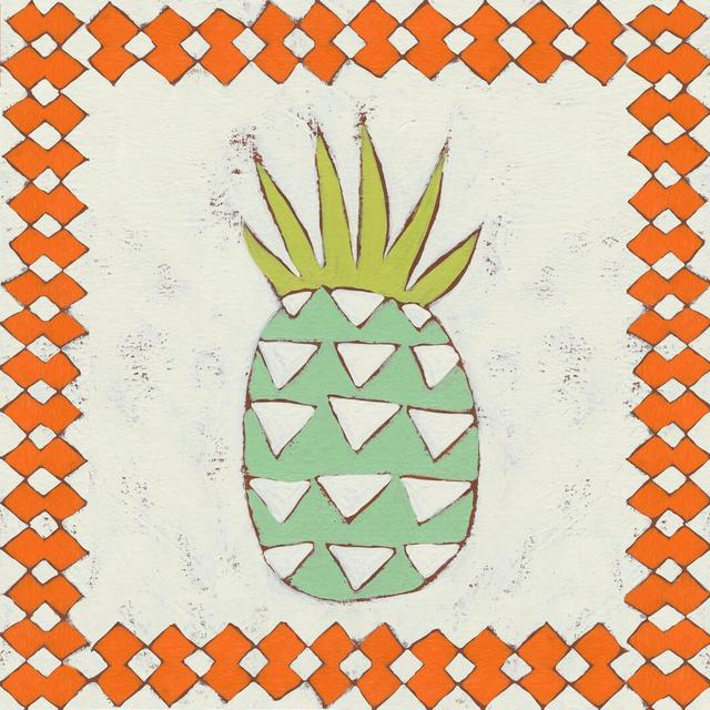 Pineapple Vacation I by Chariklia Zarris - Wrapped Canvas Painting Bay Isle Home Size: 91cm H x 91cm W on Productcaster.