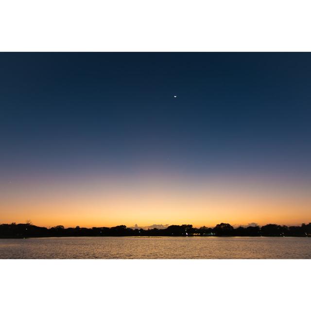 Dawn Twilight Sky on the River by Khunballang - Wrapped Canvas Photograph Ebern Designs Size: 20cm H x 30cm W x 3.8cm D on Productcaster.