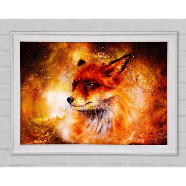 Fox Head Fire - Einzelner Bilderrahmen Kunstdrucke Union Rustic Größe: 84,1 cm H x 118,9 cm B x 1,5 cm T on Productcaster.