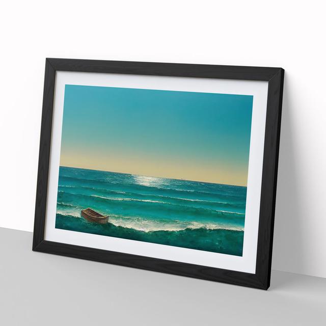 Single Boat - Picture Frame Graphic Art Breakwater Bay Frame Colour: Black Framed, Size: 46cm H x 64cm W x 2cm D on Productcaster.