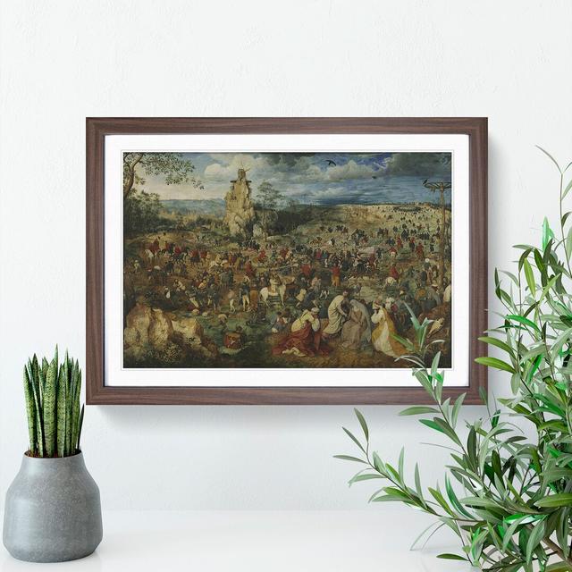 Christ Carrying the Cross by Pieter Bruegel the Elder - Picture Frame Painting East Urban Home Size: 27cm H x 36cm W x 2cm D, Frame Option: Walnut Fra on Productcaster.